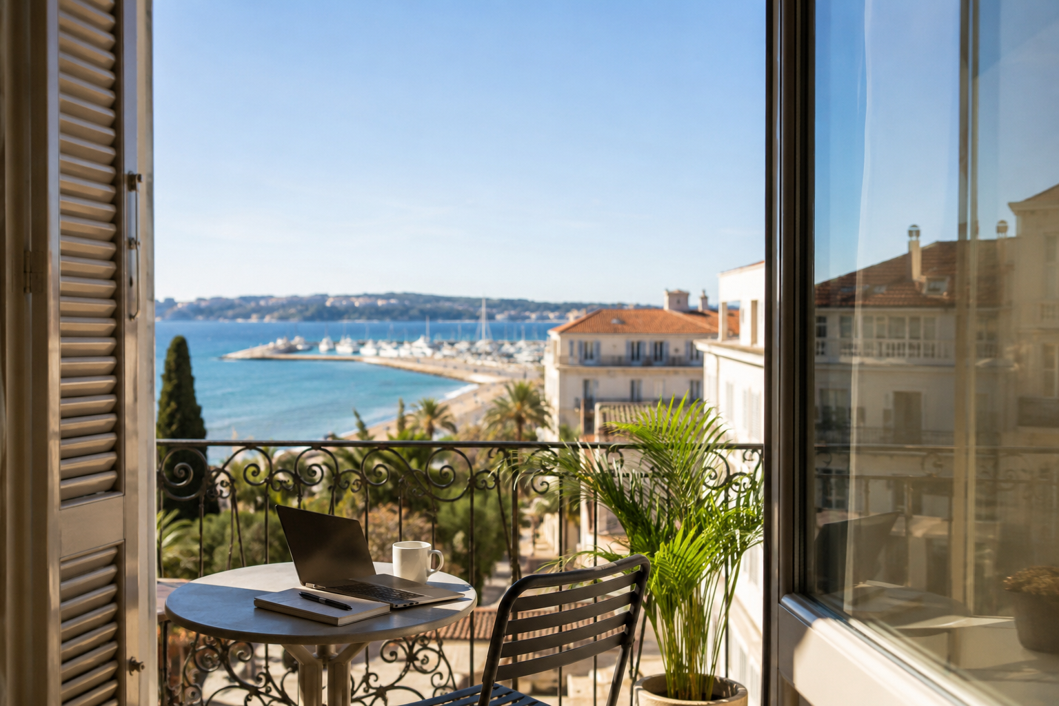 Vue de la Croisette à Cannes en fin de saison touristique, illustrant le bilan d'une location saisonnière
